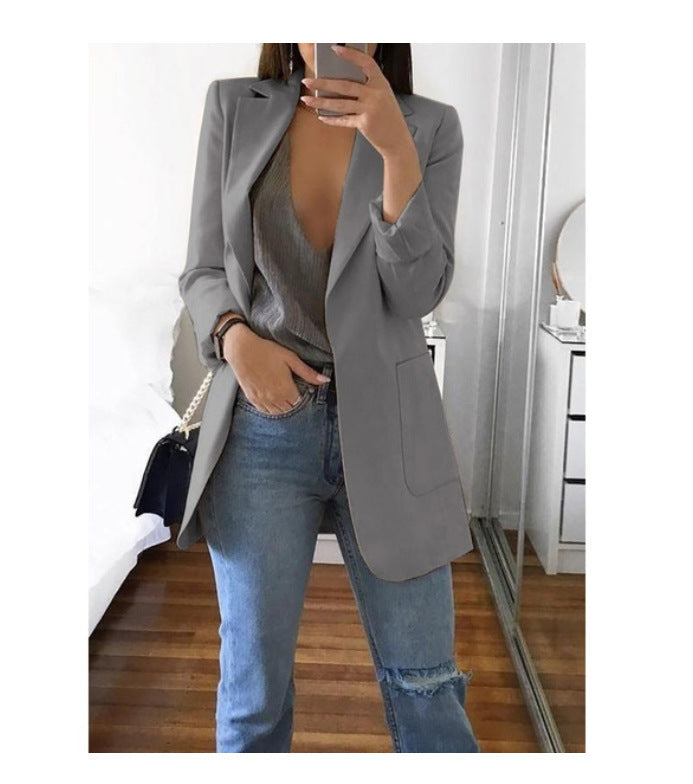 Dame elegant blazer med innsvingt snitt og praktiske lommer Skjora