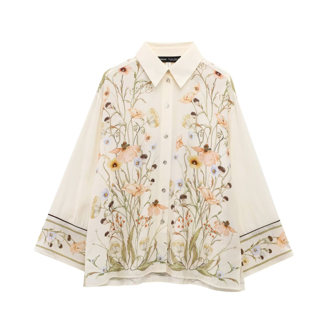Dame Palazzo-bukse med blomster-mønster Skjora