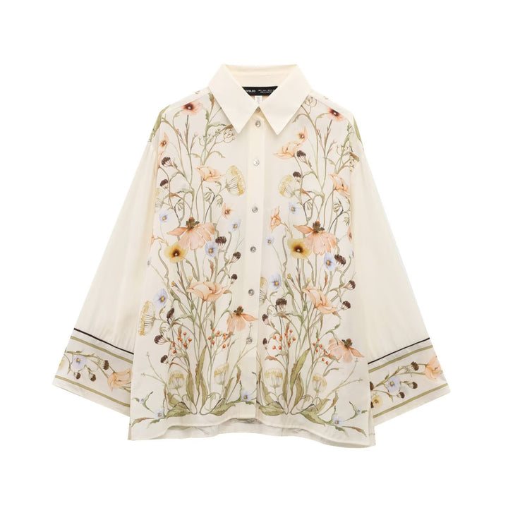 Dame Palazzo-bukse med blomster-mønster Skjora