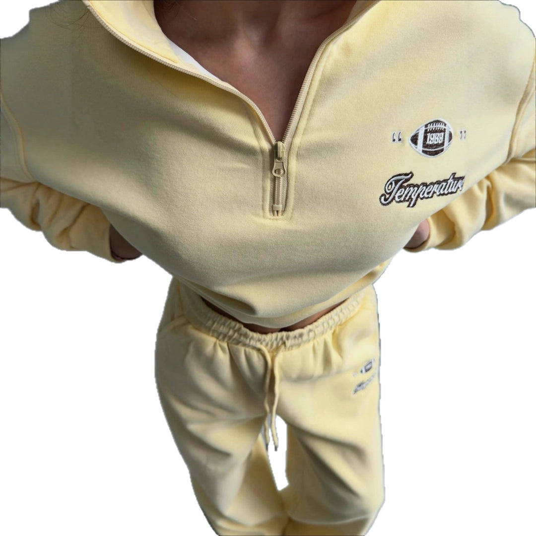 Dame casual zip genser med elastisk kant og sporty detaljer Skjora