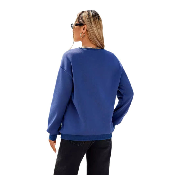 Kvinnesvetter med kunstnerisk skrift og uformell passform Skjora