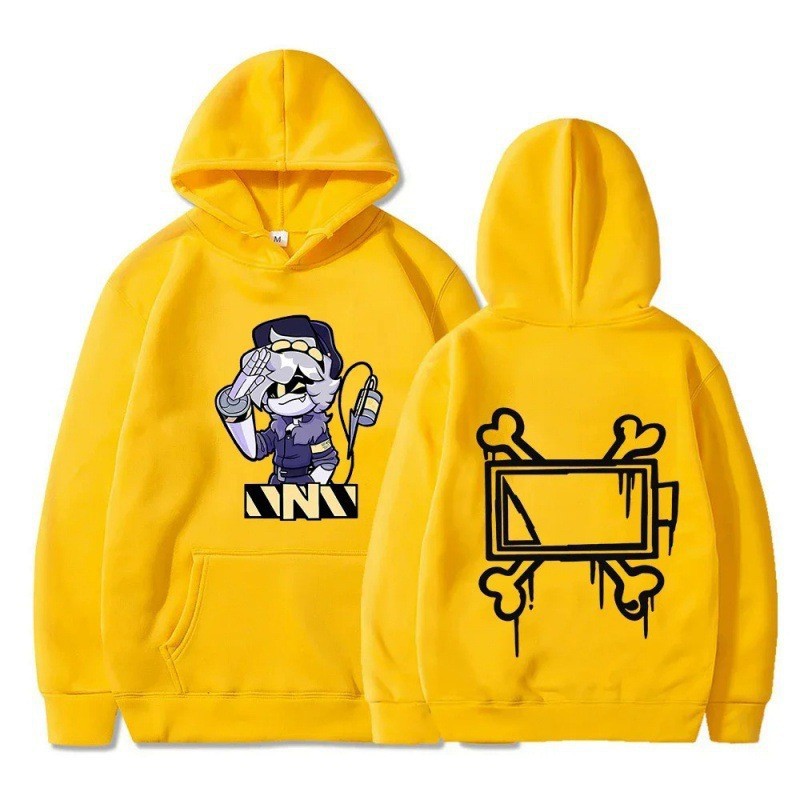 Dame hoodie med kreativt tegneseriemotiv Skjora