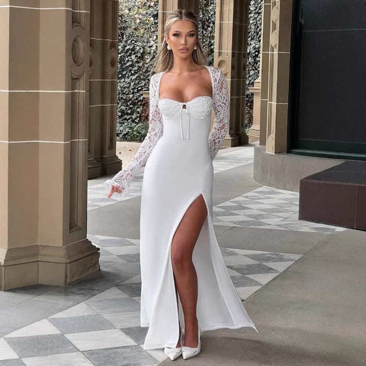Damer Elegant Maxi Kjole med sofistikert snitt og glitrende stoff
