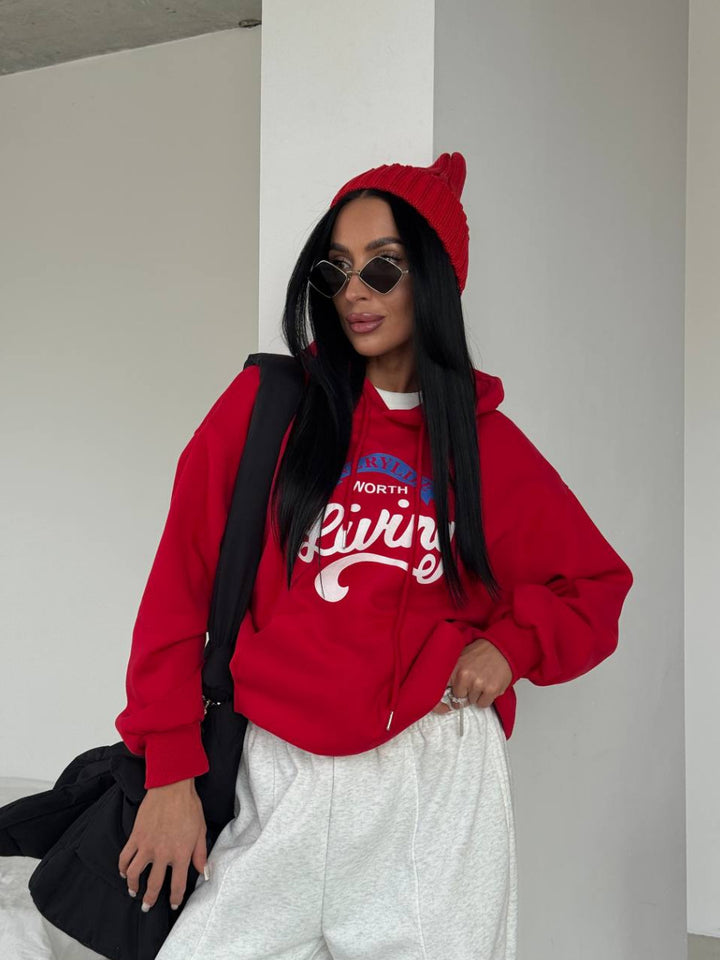 Dame casual hettegenser med originaltrykk og oversized snitt Skjora