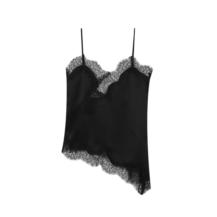 Dame-spets-camisole med asymmetrisk snitt og elegante punkter Skjora