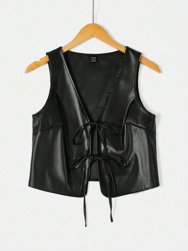 Damer elegant Cropped-Top med moderne snøring Skjora