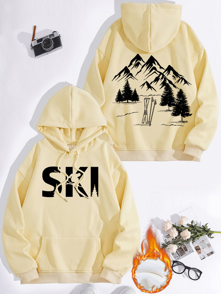 Dame hettegenser med kunstnerisk ski-design og komfortabel passform Skjora