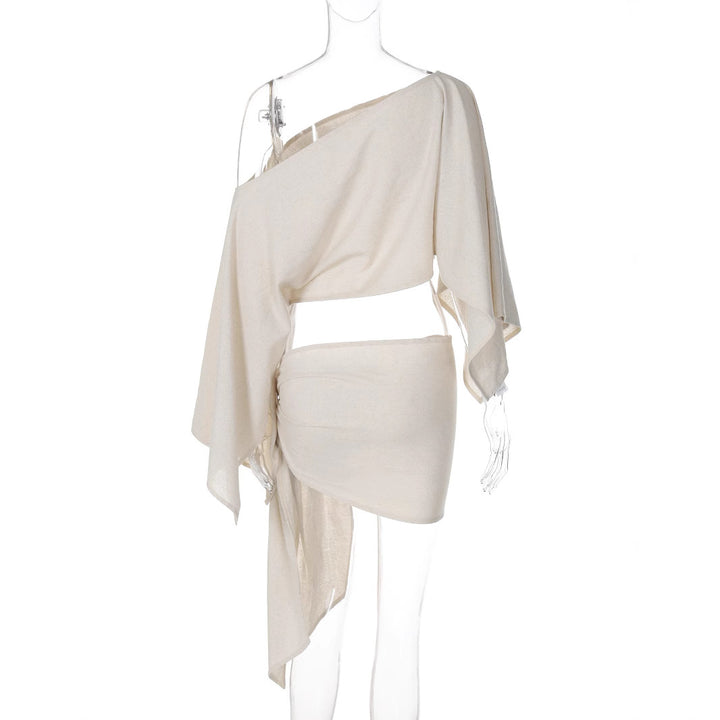 Dame omslagsbluse med asymmetrisk snitt og elegante ermer Skjora