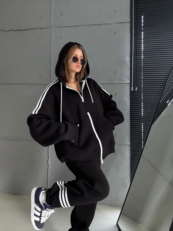 Dame jentedress oversized hettejakke med praktiske lommer Skjora