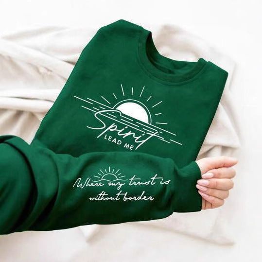 Damesweatshirt med inspirerende trykk og mykt flytende stoff Skjora