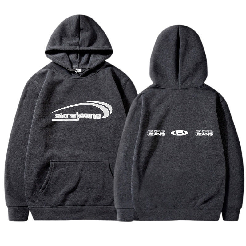 Women's hoodie with modern logo design and practical kangaroo pockets Skjora
