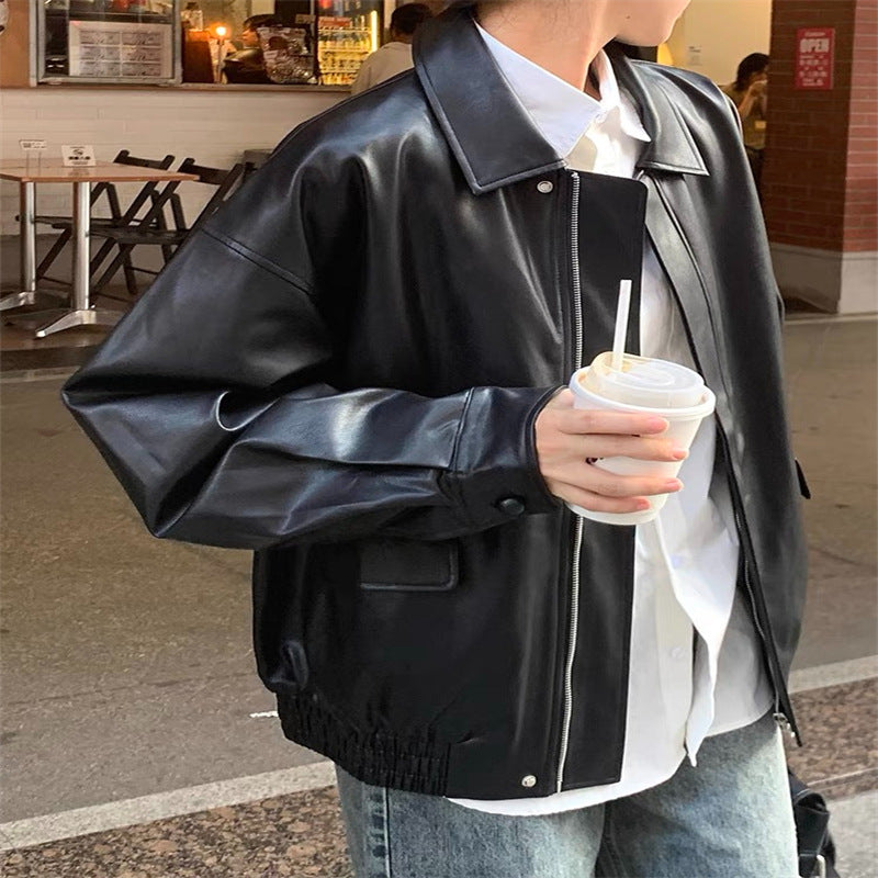 Damejens Fashion Skinnjakke med Store Ermer og Elastisk Kant Skjora