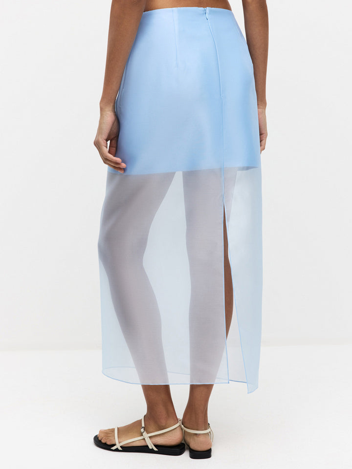 Women's long chiffon skirt with side slit and elegant silhouette