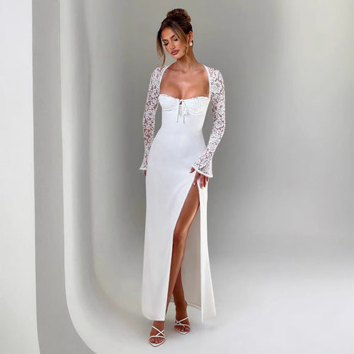 Damer Elegant Maxi Kjole med sofistikert snitt og glitrende stoff