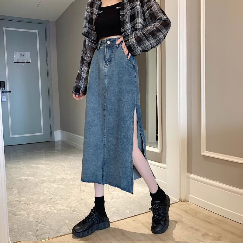 Kvinne Denim Skjørt Skjora