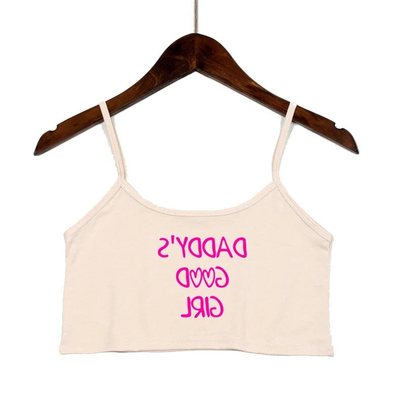 Damer moteriktig Crop-Top med dekorerte stropper Skjora