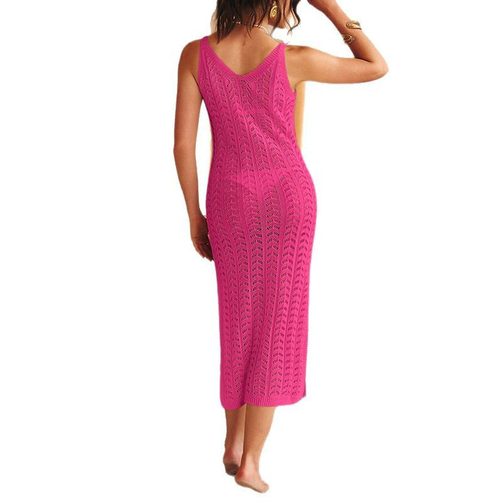Damen Häkel-Maxikleid mit feinem Strukturmuster Skjora