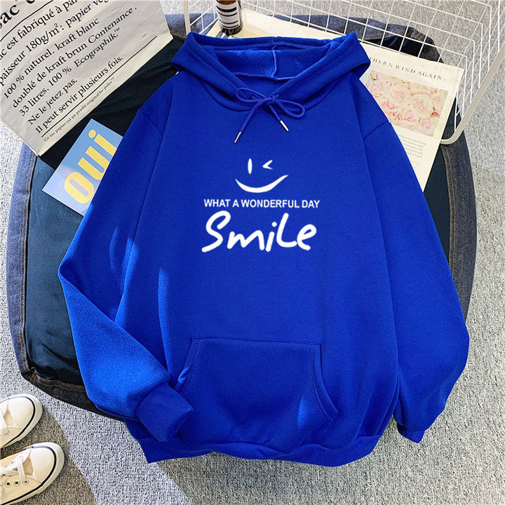 Dame hettegenser med gledelig smile-print Skjora