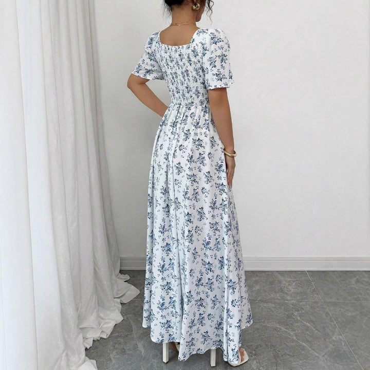 Dame maxi-kjole i romantisk blomsterdesign Skjora