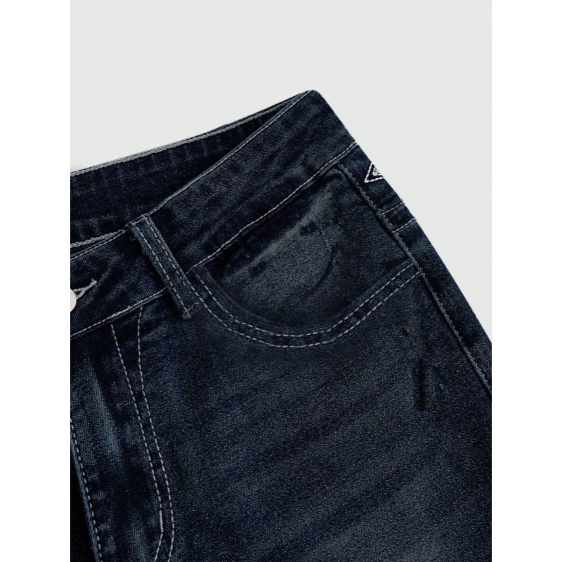 Dame Bootcut Jeans med detaljerte broderier og høy midje Skjora