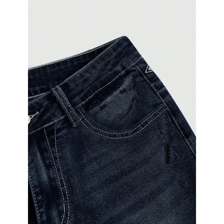 Dame Bootcut Jeans med detaljerte broderier og høy midje Skjora