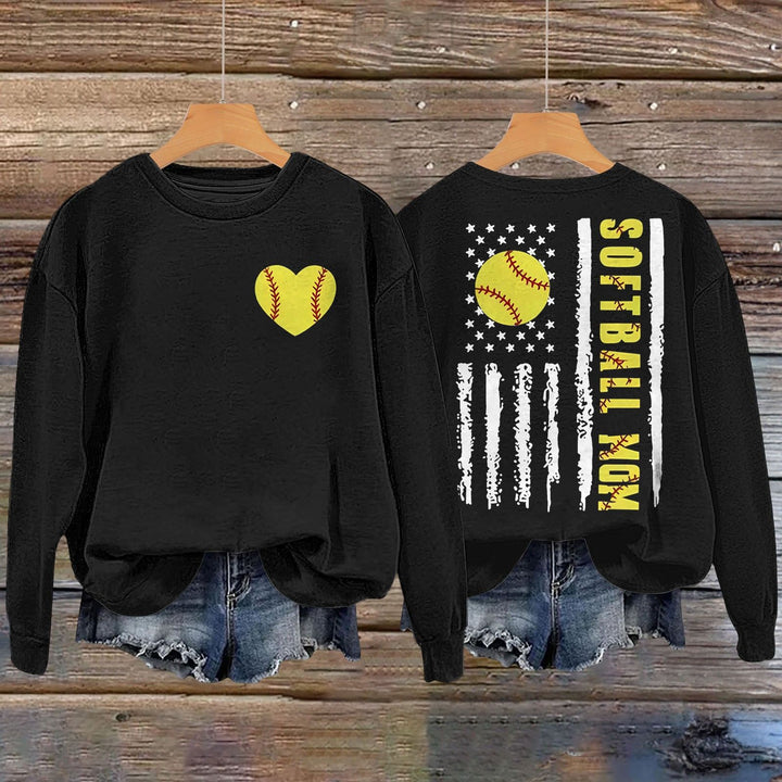 Kvinnegenser med kreativ softball-design Skjora