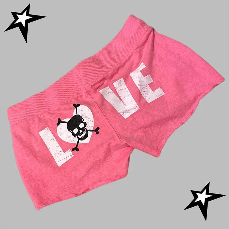 Dame bomullboxershorts med hodeskallemønster Skjora