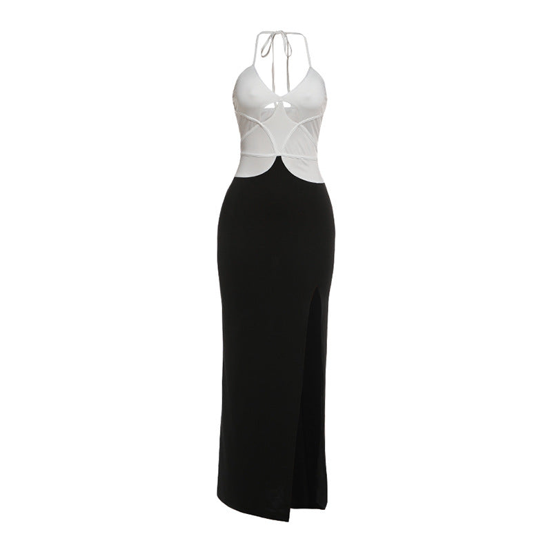 Dame Elegant Maxikjole med dyp V-hals og raffinerte cut-out-detaljer Skjora