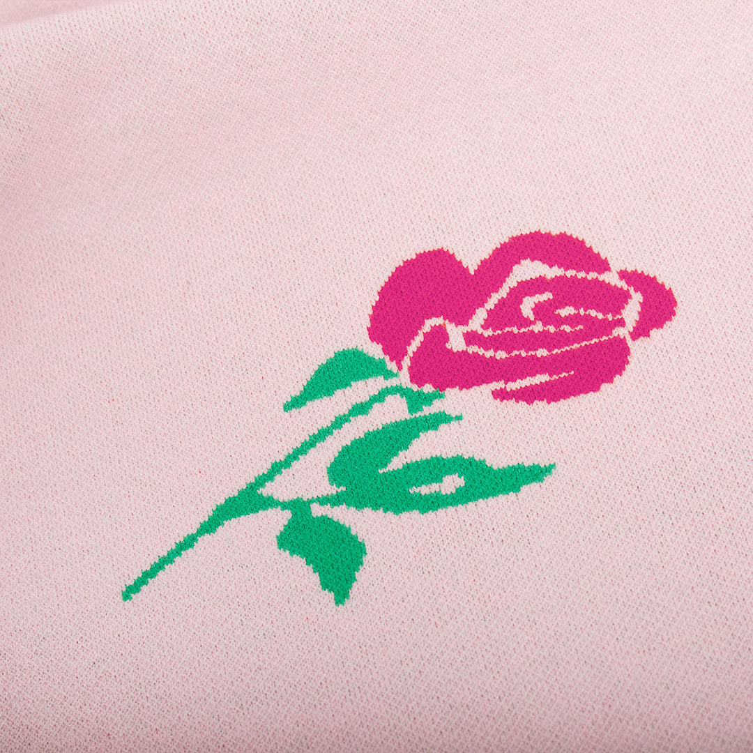 Kvinnes mønstrete strikkegenser med blomsterdesign og løs passform Skjora