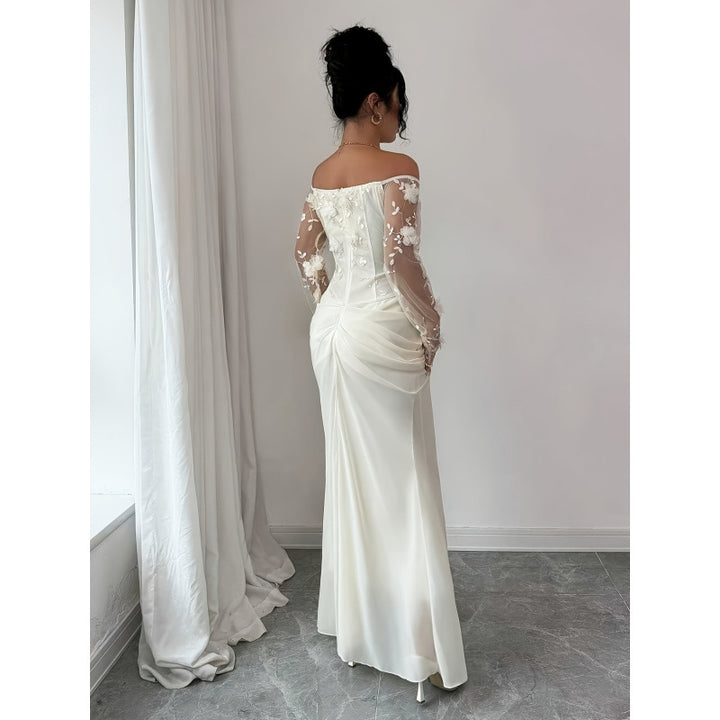 Dame bryllupskjole med elegante broderier Skjora
