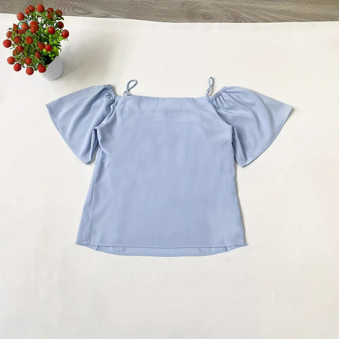 Damebluse med volanger Skjora
