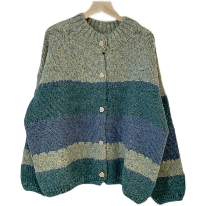 Kvinnes Fasjonabel Strikket Cardigan med Mønstrete Design Skjora
