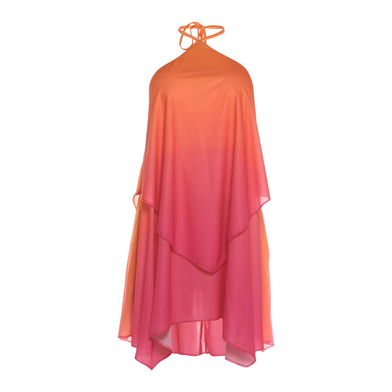 Damer luftig, asymmetrisk strandkjole med chiffon-effekt Skjora