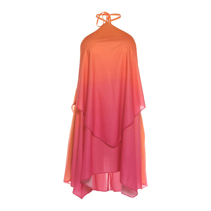 Damer luftig, asymmetrisk strandkjole med chiffon-effekt Skjora