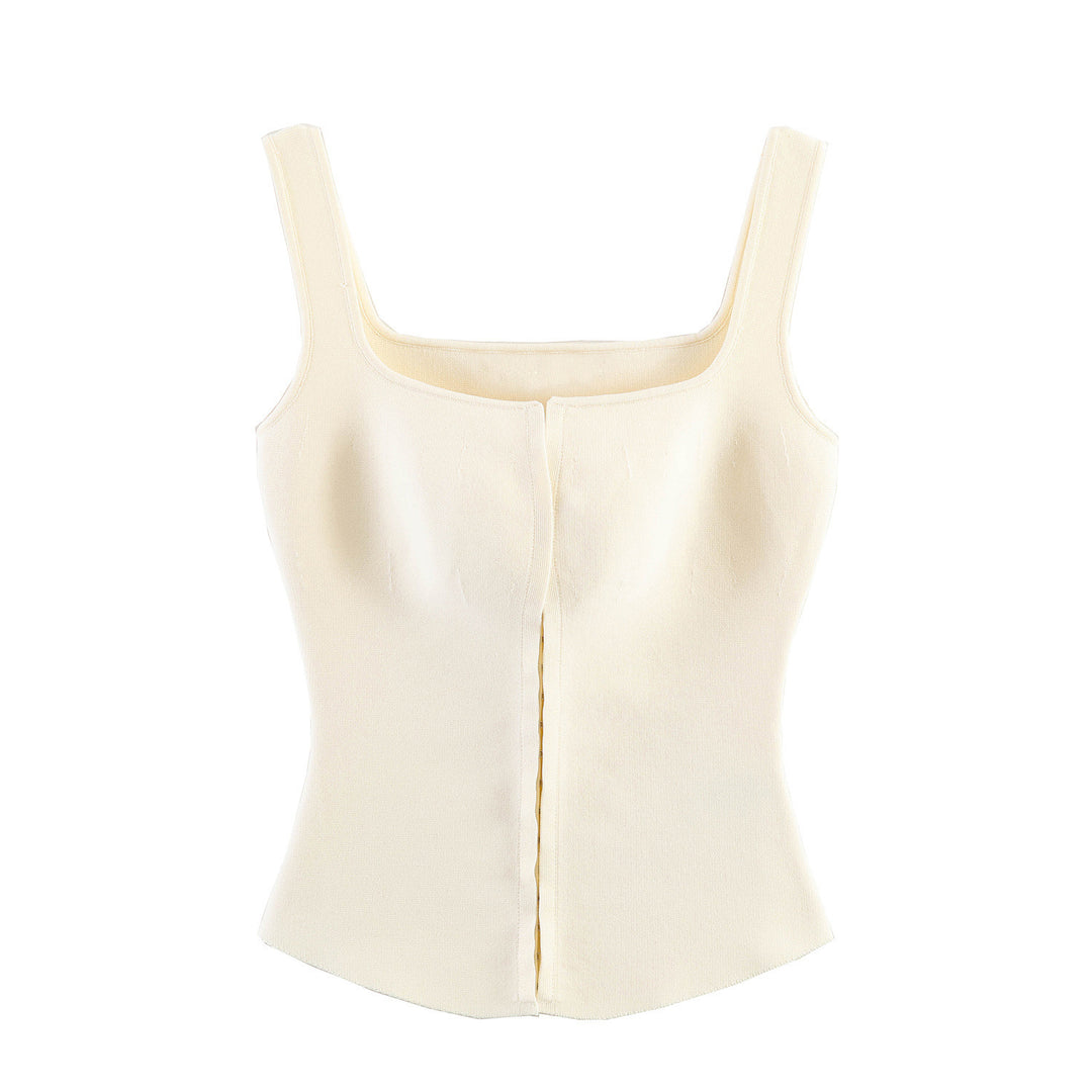 Dame taillert Camisole-top med firkantet utringning og elastisk materiale Skjora