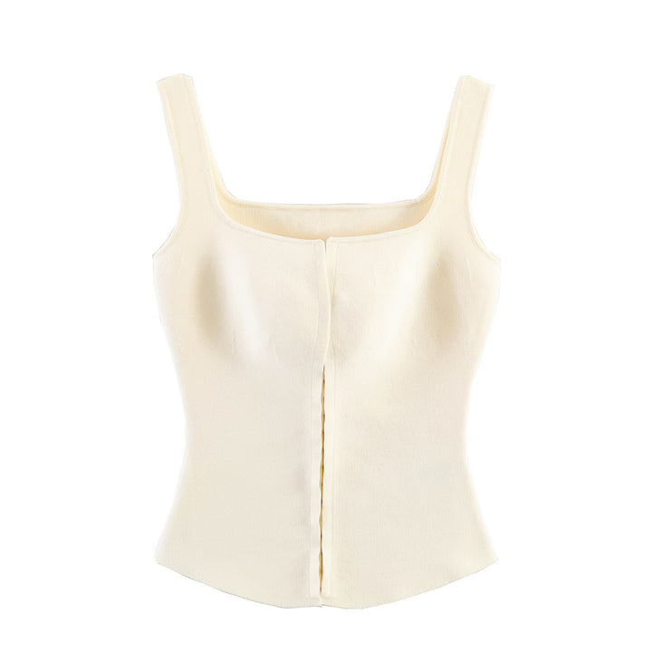 Dame taillert Camisole-top med firkantet utringning og elastisk materiale Skjora