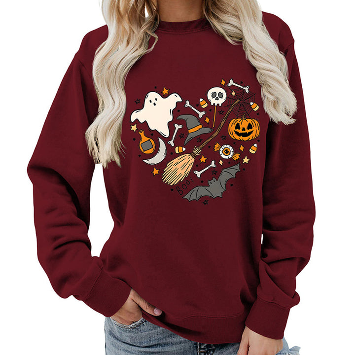Dame Halloween Sweatshirt med Kreativ Design Skjora