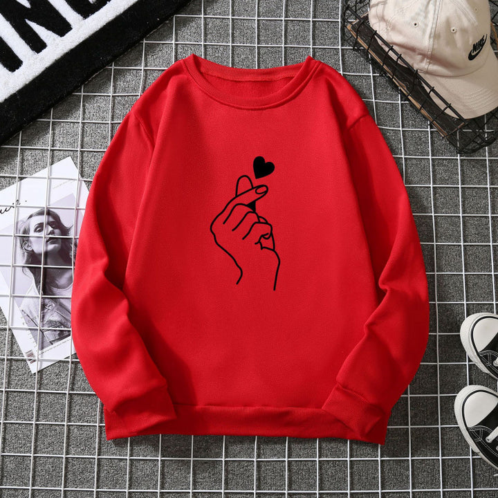 Kvinne sweatshirt med kreativt håndtegnmotiv og myk indre fôr Skjora