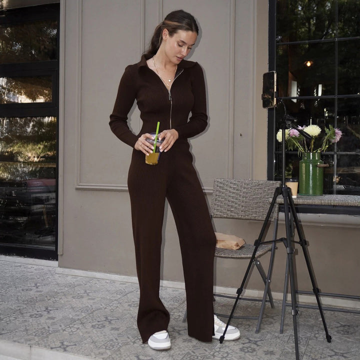 Kvinners trendy overall med lang glidelås Skjora