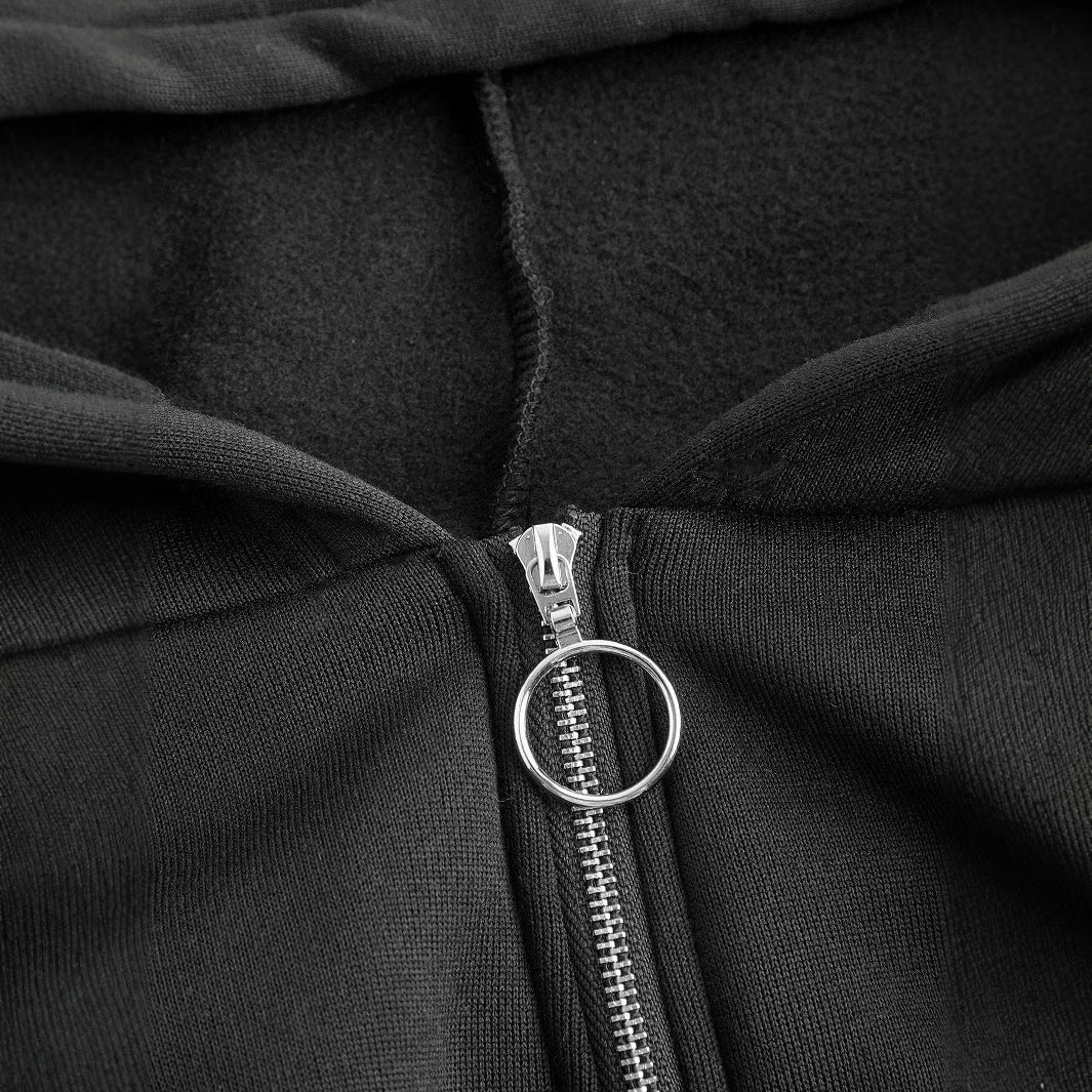 Dame cropped hettegenser med innovativ glidelås og voluminøse ermer Skjora
