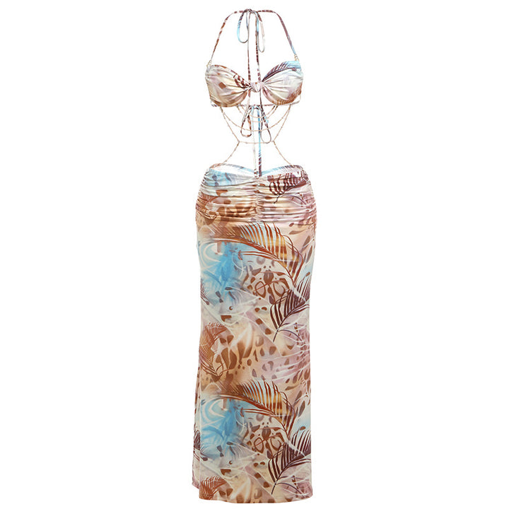 Dame bikini sett med elegant emballasjedesign og blomstertrykk Skjora