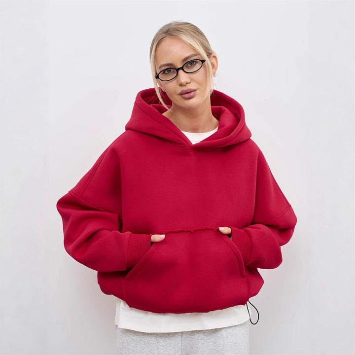 Dame oversized hettegenser med sidelommer og avslappet passform Skjora