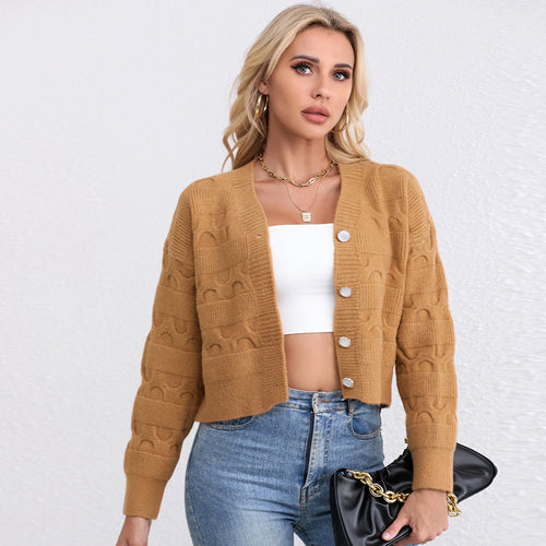 Dame cardigan med moderne jacquard mønster Skjora