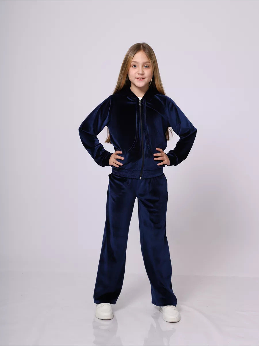 Dame Fleece Loungewear Sett med Hette og Høy Midje Skjora