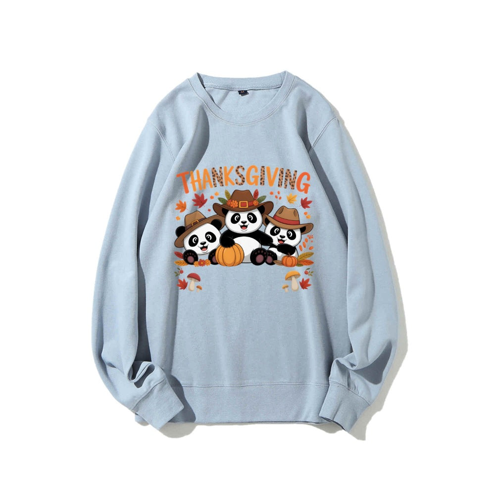 Dame sweatshirt med morsomt dyremotiv og høstmotiv Skjora