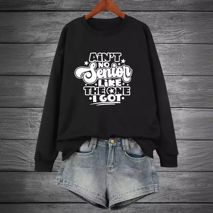 Dame sweatshirt med avslappet slogan design Skjora