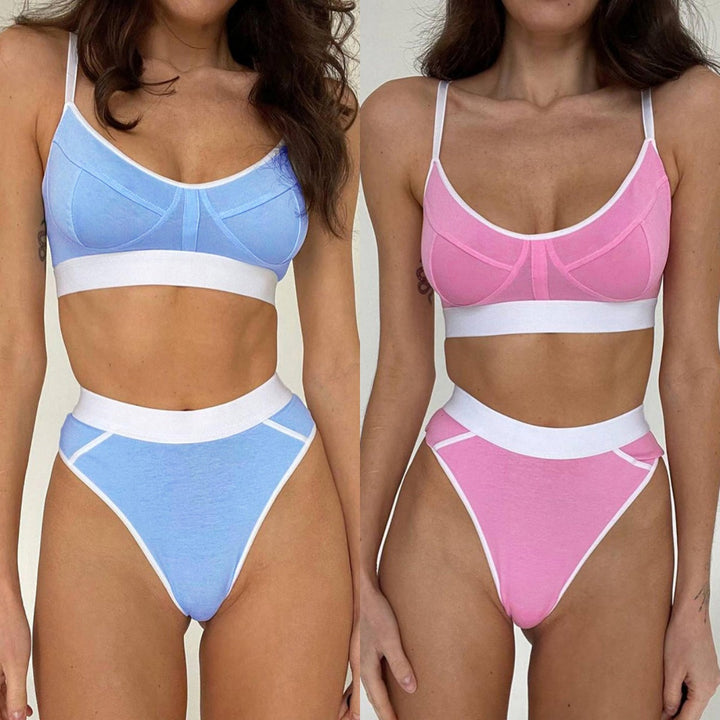Damer Sporty Bikini-set med justerbare stropper og høy skjæring Skjora