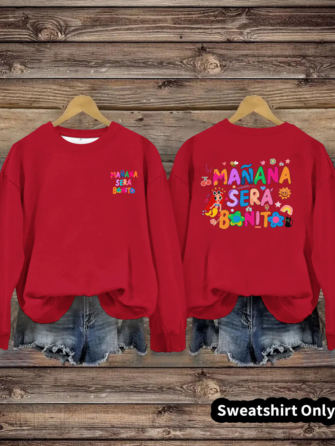 Dame sweatshirt med lekent fargerikt trykk og avslappet passform Skjora