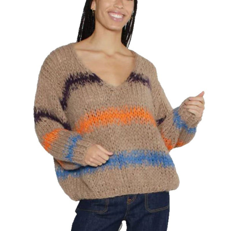 Dame Mote Strikket Genser med Gradient Design