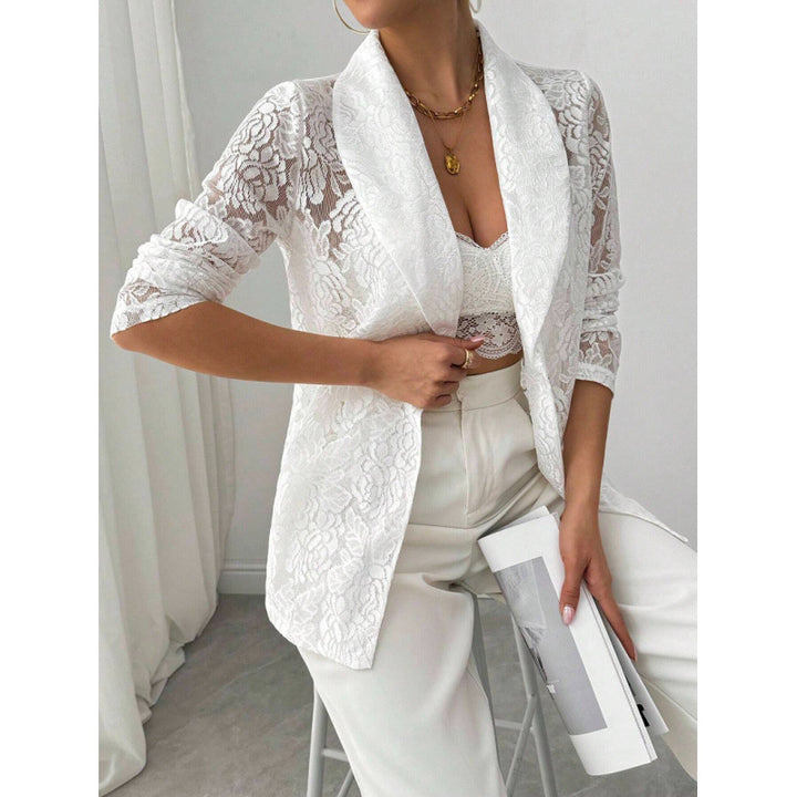 Dame spisser blazer med elegant sjal krage Skjora
